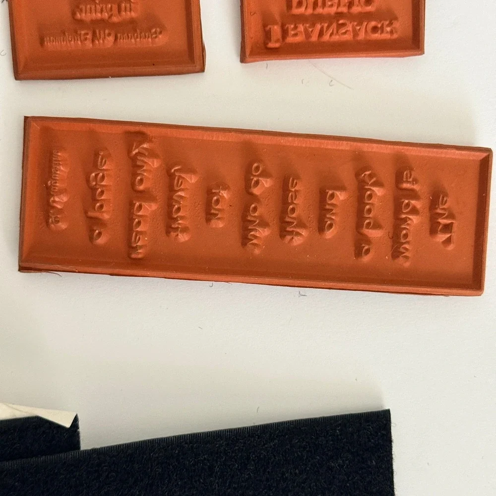 Literary Quote Rubber Stamp Set Unbranded Acrylic Blocks Books Library Red 15pc